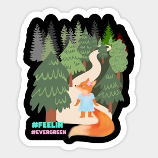 Fox in the Evergreen Forest Sticker